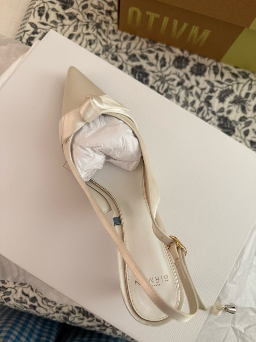 Classic White Slingback Pointed-Toe Heel - Picture 2 of 4